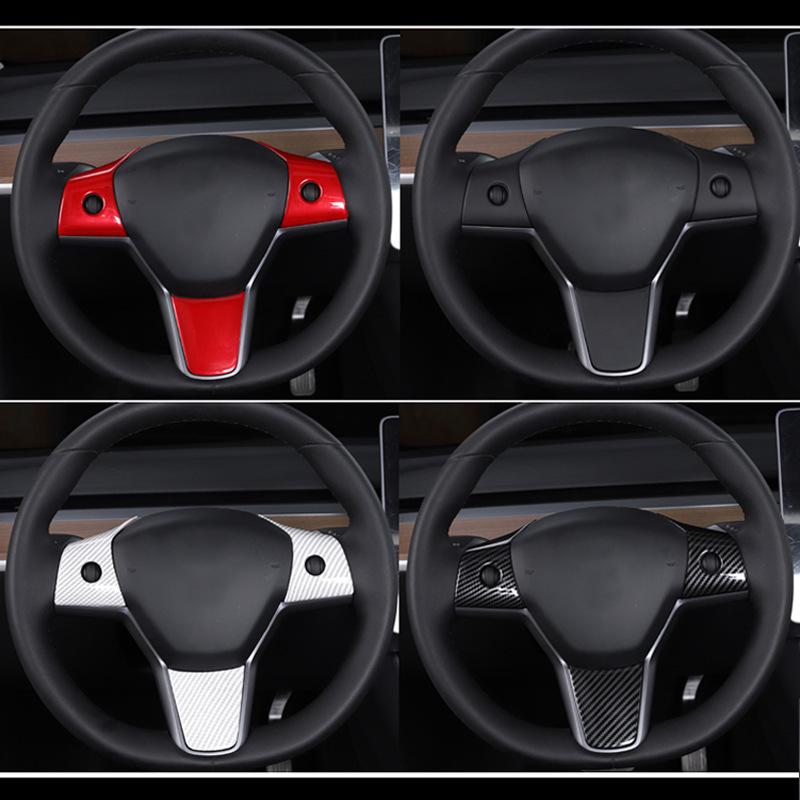 Tesla Center Console Carbon Fiber Interior Trim Kit: Sticker, Armrest Cover & Rear Seat Anti-Kick Panel