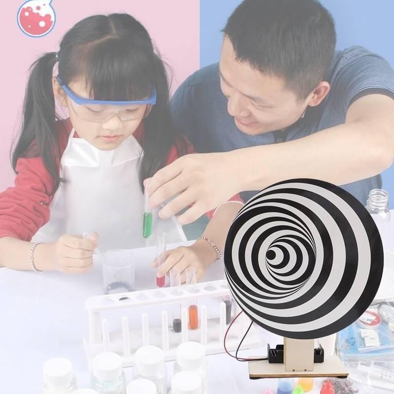 Kids Diy Optical Illusion Doodle Spinner School Learning Toy Customizable Wooden Material