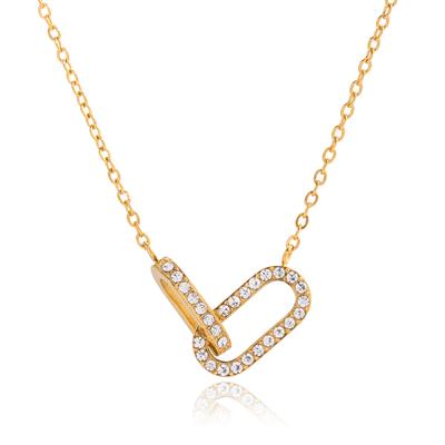 Youthway Zirkon Ovaler Anhänger Halskette Für Frauen Minimalistisch Vergoldeter Edelstahl Halskette Einfacher Modeschmuck Geschenk