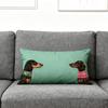 Plush Dachshund Pillow Cover Cartoon Dog Throw Pillow Case Home Living Room Bedroom Sofa Bed Decorative Rectangle Cushion Cover