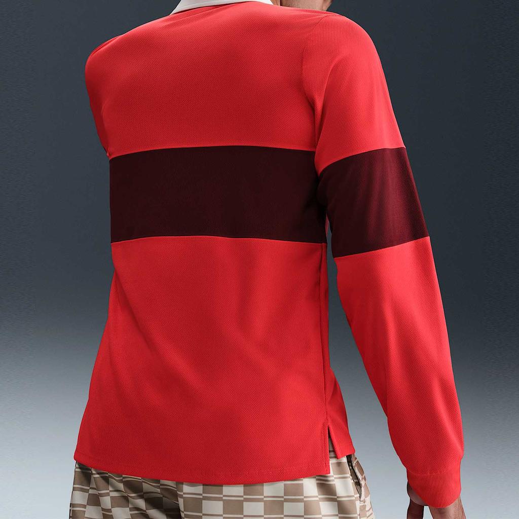 Nike Breathable Long Sleeve Polo Shirt Men Tops Red IB8142-696