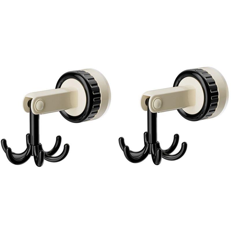 M-Modern-Six-Claw Hook Multi-Function Spatula Spoon Kitchenware Storage Rack Retro Suction Cup Seamless Wall Hanging чёрный