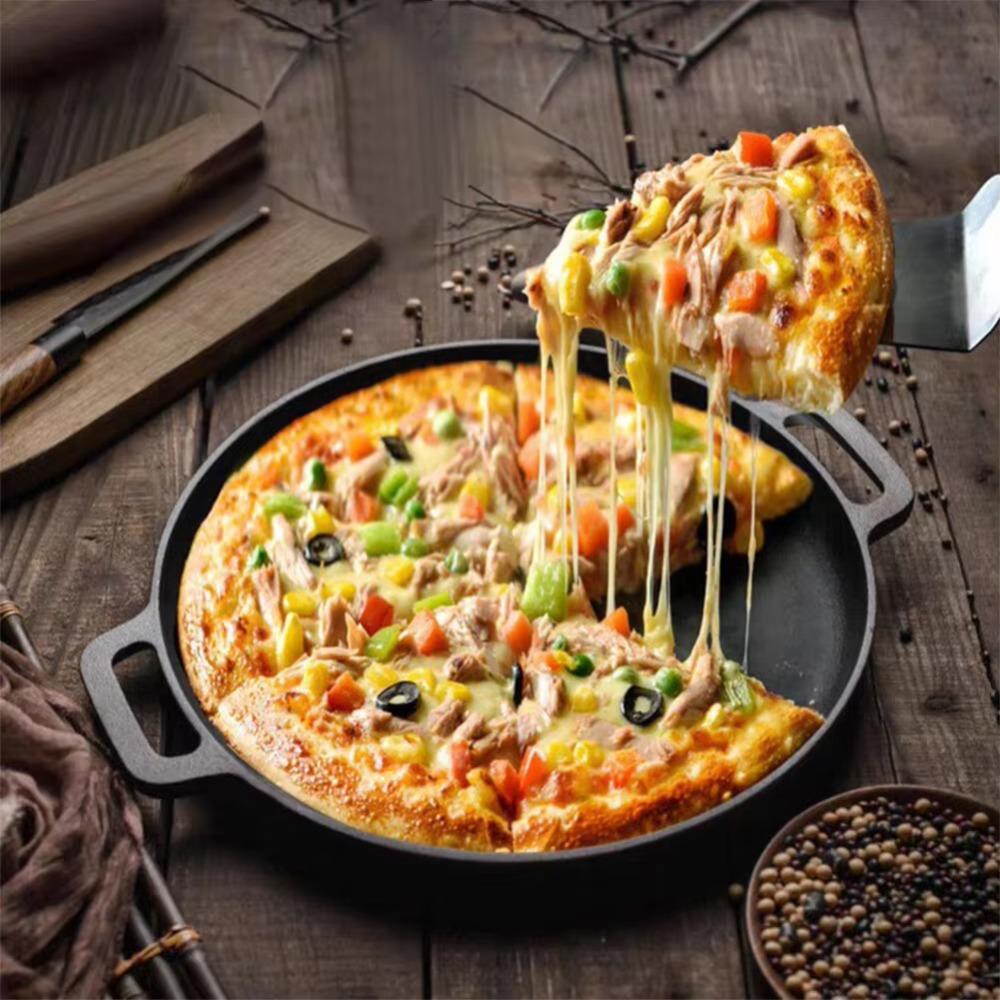 

Cast Iron Pancake Pan Uncoated Frying Skillet Multifunctional Skillet Pan BBQ чорний
