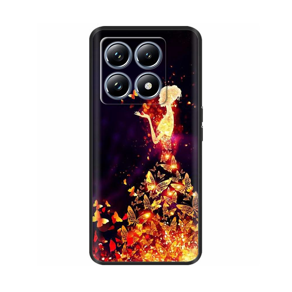 Silicone Phone Case for Xiaomi Mi 14T Pro / 14T 5G Case Luxury Painted Protection Shell Back Cover for Mi14T Soft Black Bumper