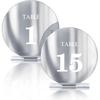 UrbanMingle Acrylic Wedding Table Numbers 1-15 with Stands,4.8"Round Mirror