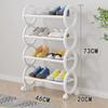 Space Saving Shoe Rack Nail Free Storage Cabinet Household Dustproof Rust Proof Shoe Shelf Portable Shoes Organizer with Roller