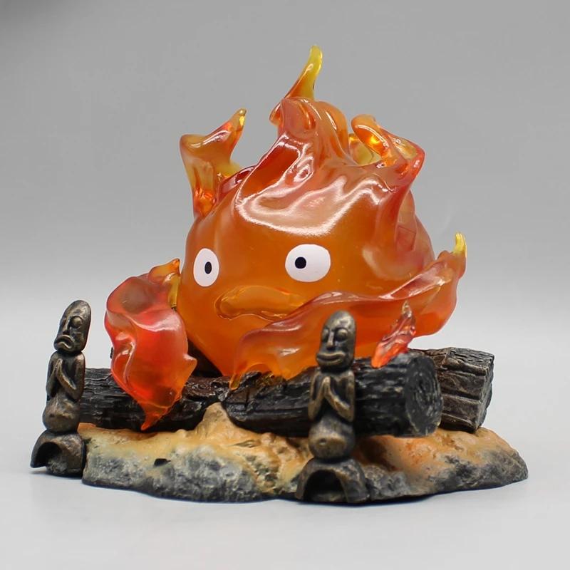 New 12cm Calcifer Objects Lamp Cartoon Anime The Flame Of The Heart Desktop Figures Model Statue Toys Collection Ornament
