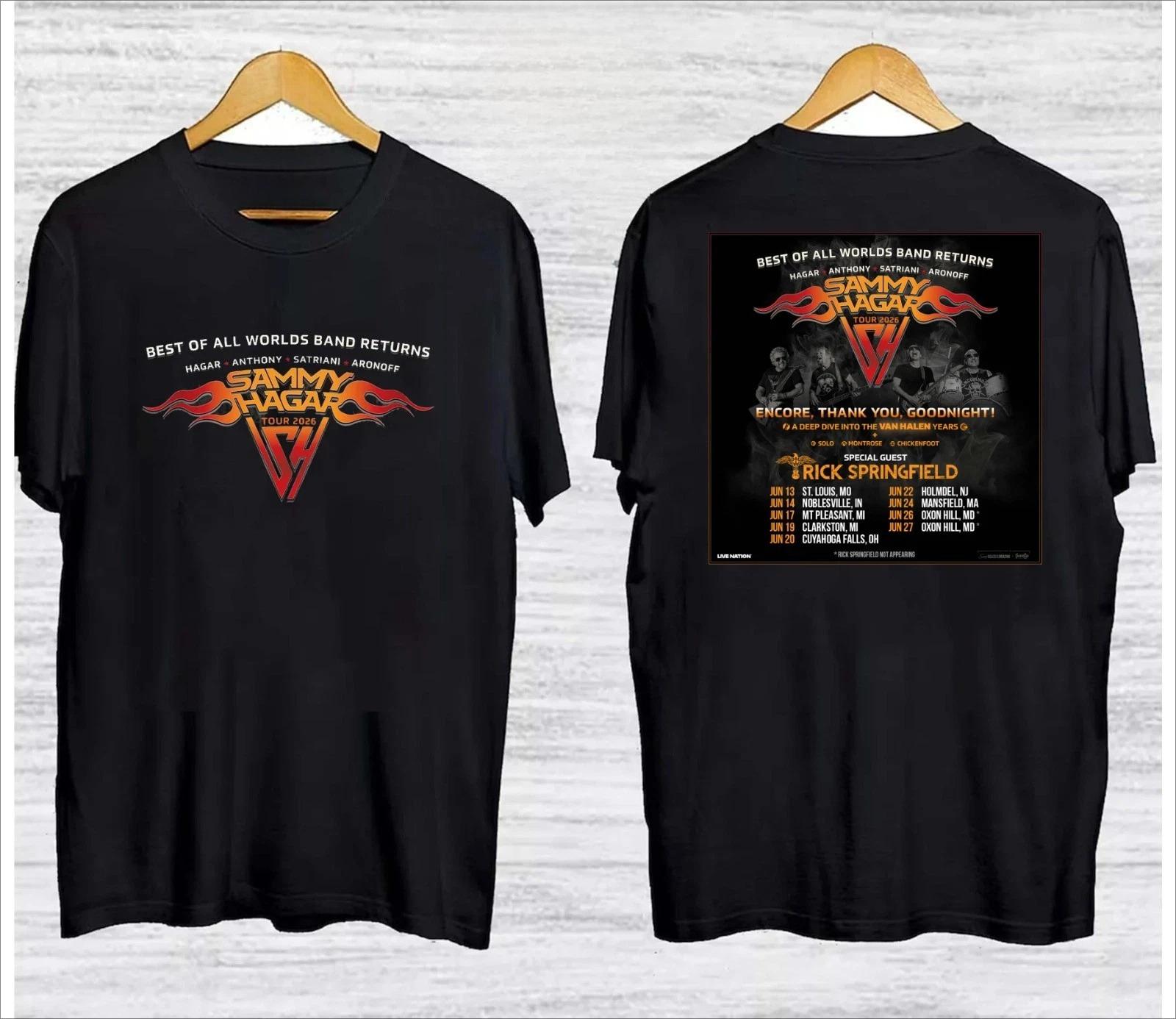 

Sammy Hagar s 2026 Best of All Worlds Tour T-shirt, Daily Outdoor Retro Printed T-shirt for Both Male and Female Fans - Men... S разноцветный