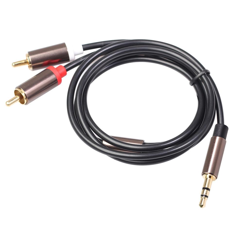 1 x 3.5mm-2RCA Audio Cable 30AWG 2RCA to AUX Cord 2-RCA to 3.5mm Y-Cable Adapter