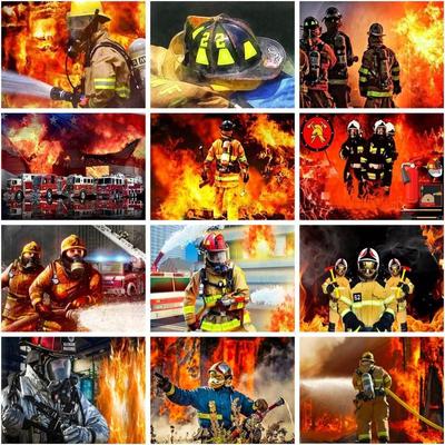 Feuerbekämpfung Held 5d Diamant Malerei voller Bohrer Runde Diamant Mosaik Stickerei handgefertigt für Erwachsene Kinder Geschenk