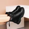 Martin Boots Women's Flat British Style Short Boots Women's Spring and Autumn Women's Shoes Leather Black Leather Boots
