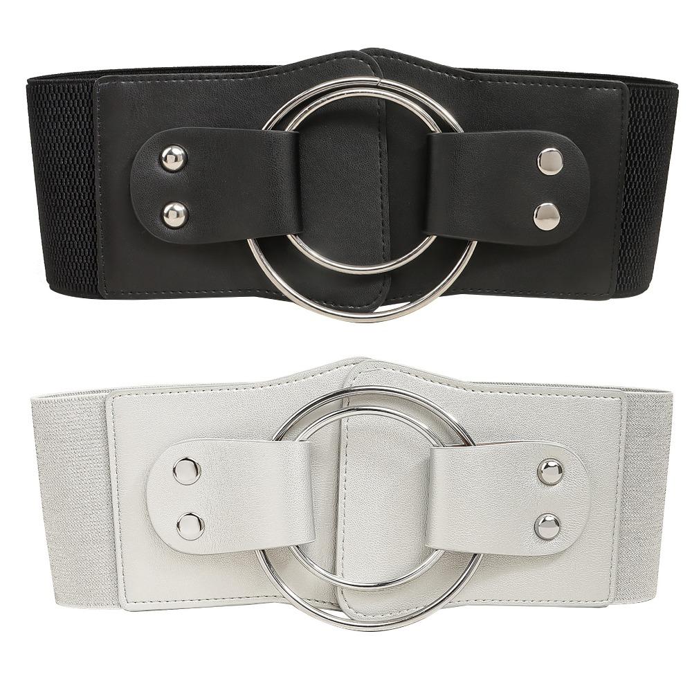 Trendy Leather Waist Cover Luxury Elastic Waist Cover High Quality Trouser Dress Belts