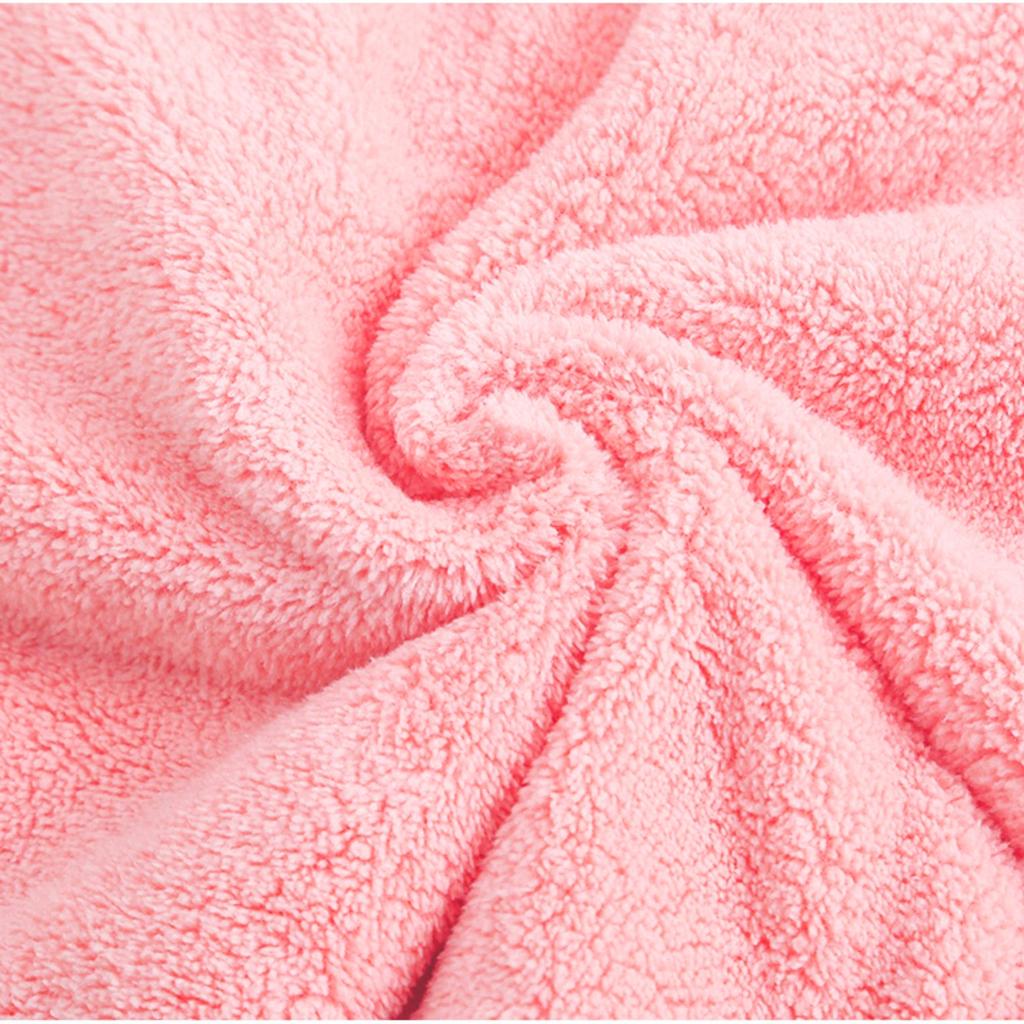 Hair Drying Towel Head Cap Bear Clip Microfiber Pink