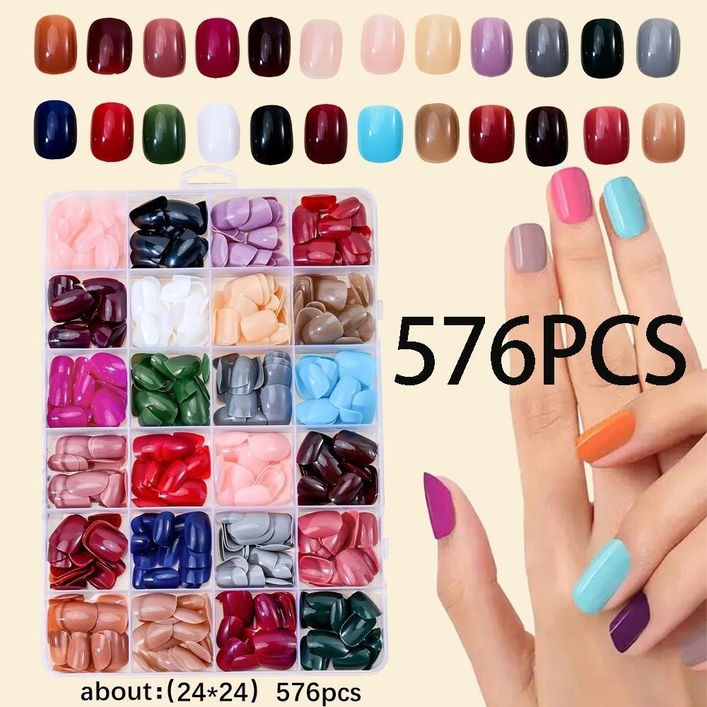 French Design False Nails Red Blue Press On Nails New False Nail Tips  Manicure Tool