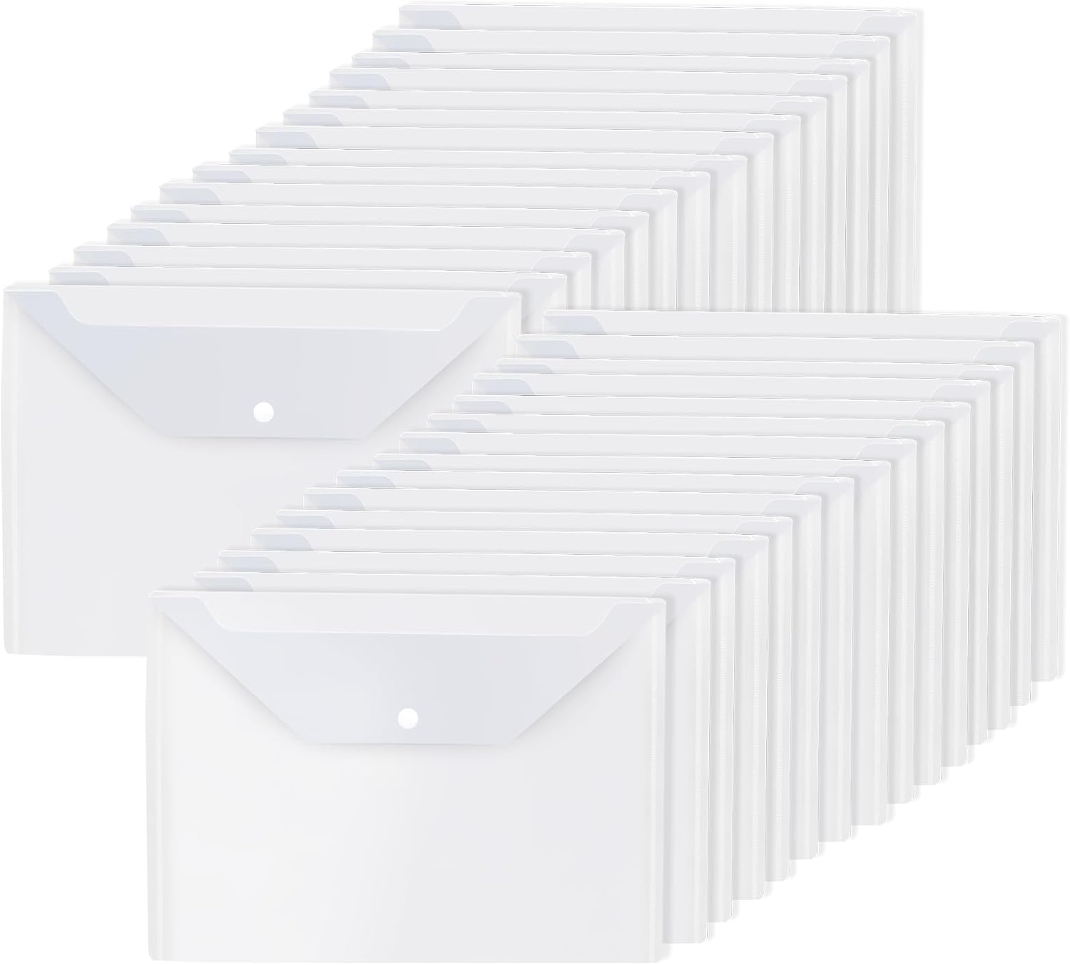

20 PCS Clear Plastic Envelopes, Poly Envelope with Snap Closure Waterproof File Folder for School Home Office, A4 Size