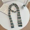 Womens Knitted Striped Long Warm Scarf Winter Chic Style Lightweight Wool Blend Neck Wrap Office Casual Wear