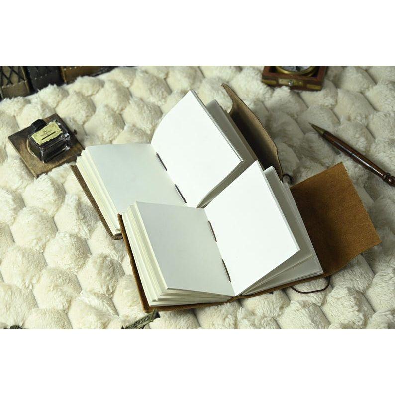 Leather Journal Set of 2 – Handmade Vintage Notebooks | Rustic Travel Journal Gift for Writers & Artists.