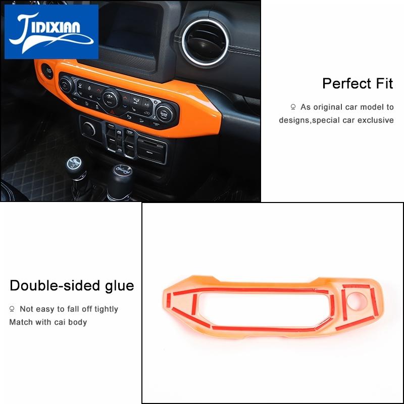 

JIDIXIAN Car Center Control Air conditioning Panel Decoration Cover for Jeep Wrangler JL Gladiator JT 2018-2023 Accessories