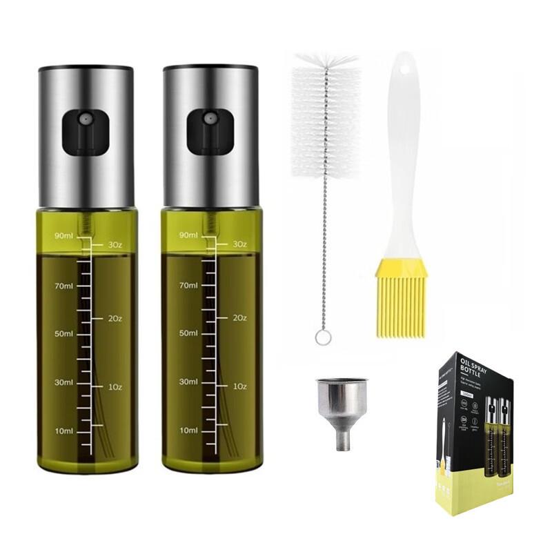 ZISIZ Glass Oil Sprayer Set with Brushes and Funnels