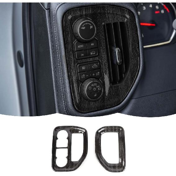 

RT-TCZ Dashboard Side Air Vent AC Outlet Cover Trim Decoration Interior Accessories for Chevrolet Silverado 2019-2022,for GMC Sierra 2019-2022,Black Black wood grain