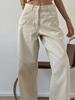 Nuovi Jeans Baggy Vintage Beige anni 2000 Donna Y2k Harajuku Vita Alta Pantaloni Denim Femminili Moda Retro Estetica anni '90 Pantaloni Ampi 2024