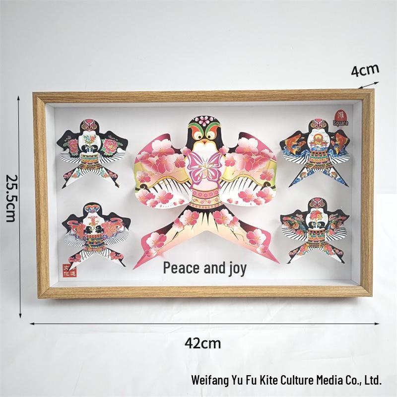 Exquisite Weifang Traditional Kite Wooden Frame Gift Set: Five Handcrafted Ornaments