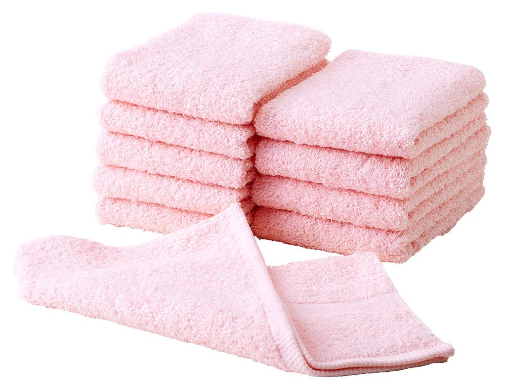 Hotel Set of Senshu Hand Towels 32 X 33 Light Pink Hand, 10-Piece Japanese-Made (Approx. Cm),