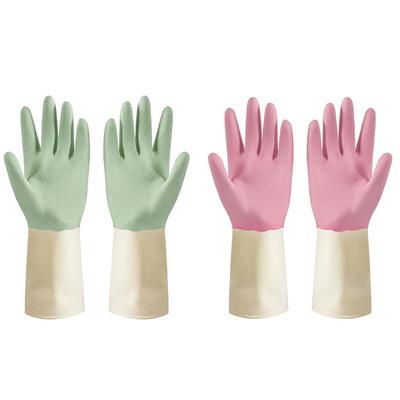 Zweifarbige wasserdichte Latex-Spülhandschuhe - Langlebig, verschleißfest für die Küchenreinigung