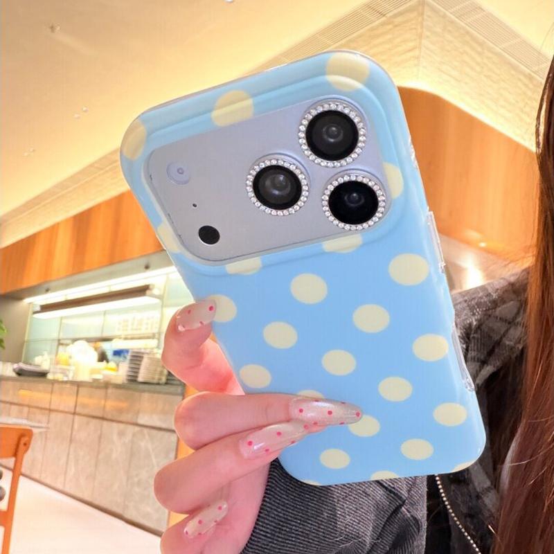 Korean Colorful Circular Dots Matte IMD TPU Back Cover For For Iphone 1 16 17 Pro Max Phone Case