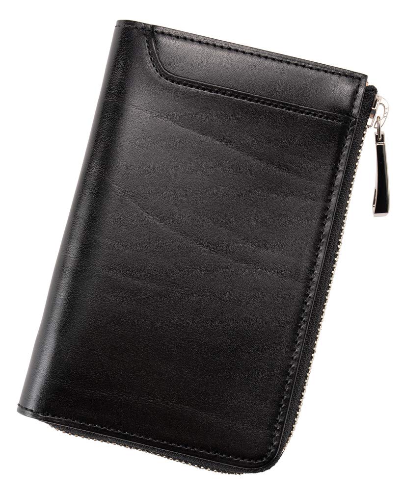 

Кошелек Luga Наплечная сумка Полная кожа растительного дубления 6281 Черный [КИПР] Двустворчатый (Вертикальная L-образная молния) & чёрный