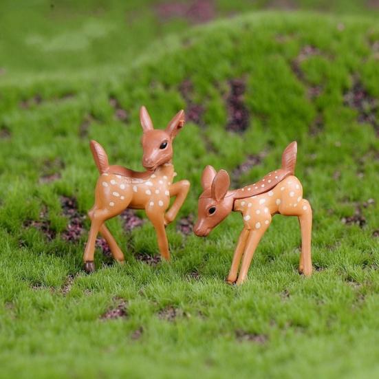 2Pcs Lovely Couple Deer Mini Craft Micro Landscape Bonsai Garden Home Decor
