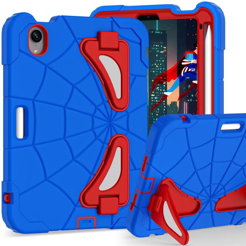 Spider-Man Themed Silicone Case With Kickstand IPad Mini 7 6 Kids Shockproof Full Cover Protective Shell