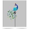 1pc Solar Powered Peacock Lamp Iron Art Hollow Feather Peacock Outdoor Courtyard Crack Ball Lamp Lawn Decorative Lamp