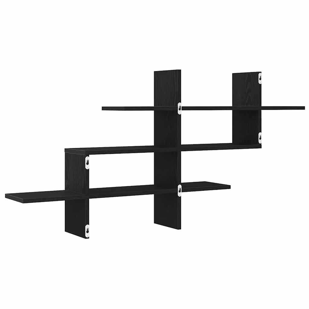 Wall Shelf Black Oak Look 124.5 x 18 x 60.5 cm Engineered Wood