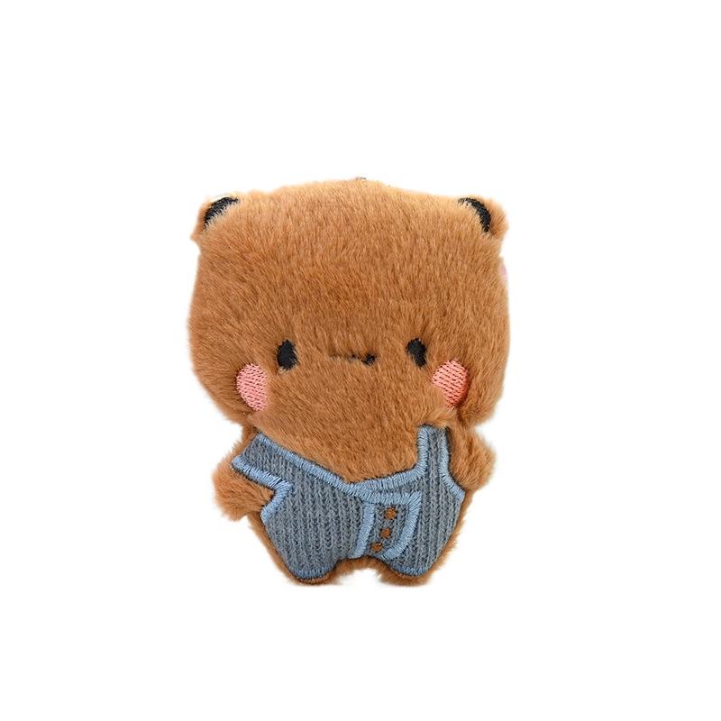 

Bubu Dudu Plush Keychains Cute Overalls Panda Doll Kawaii Couple Bag Pendant Cartoon Animal Toy Cute Things Valentine s Day Gift коричневый