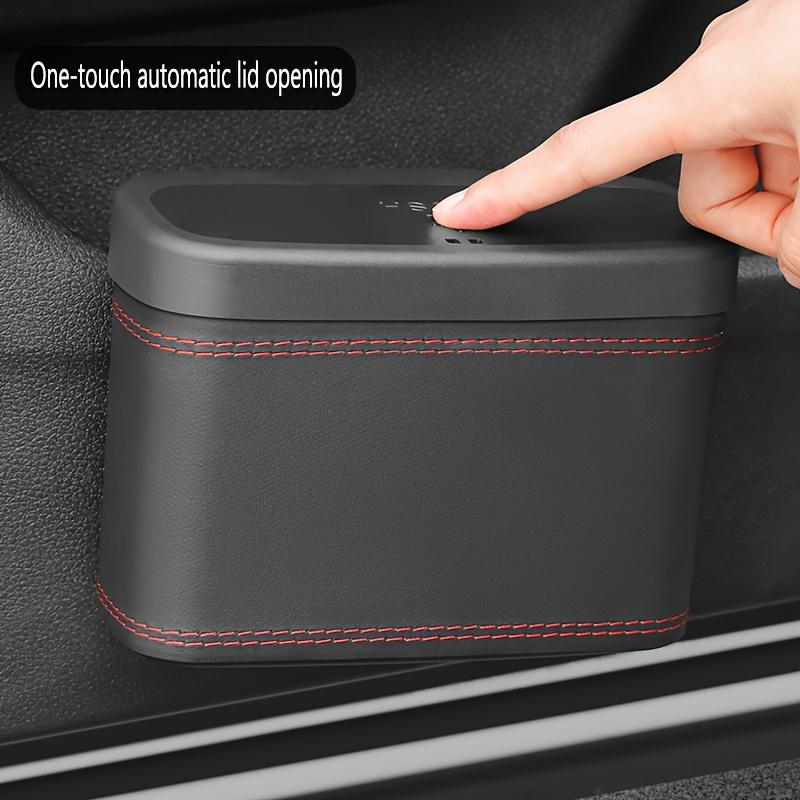 1pc Universal Car Trash Can, Vehicle Trash Bin, Car Seat Back & Door Hanging Storage Box, Multi-Functional Car Accessories, Lidded Car Trash Can, ABS