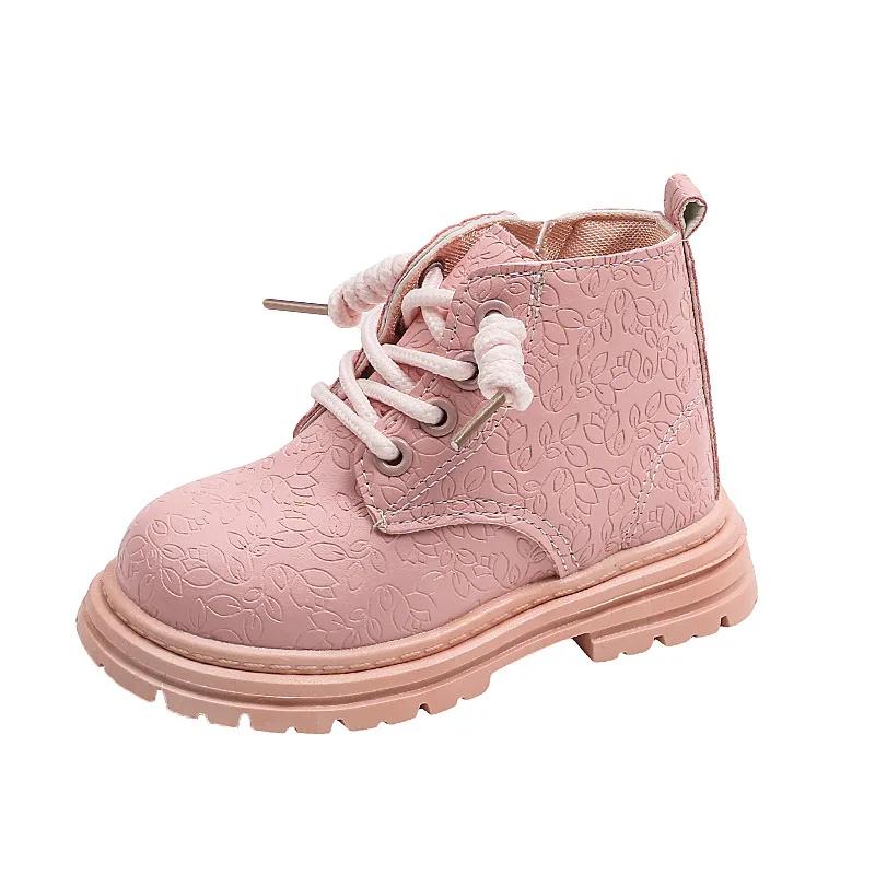 Children Platform Ankle Boots Spring Autumn Thick Bottom School Boots for Girls Fashion Causal Kids Short Boots Non-slip Zipper