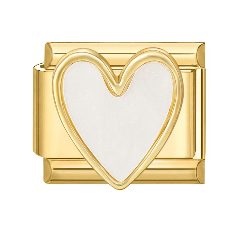 New Y2K Gold Color Butterfly Moon Bow Shell Star Pearl Pendant Italian Charm Link Fit 9mm Stainless Steel Bracelet DIY Making