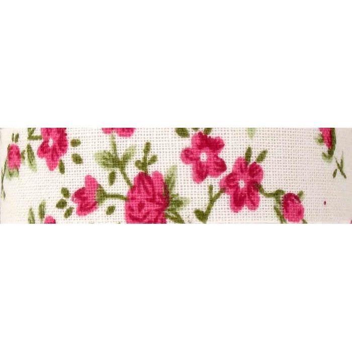 Fabric tape Ruban adhésif fleuri rose 1,5 cm x 3 m