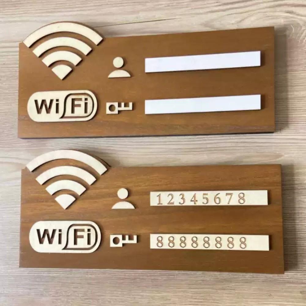 Rustic WiFi Password Sign Vintage Erasable Board 2D Flat Wooden Plaque Durable Minimalism Wireless Network Indicator