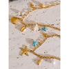 Yhpup Ocean Style Starfish Shell Pendant Handmade Necklace Bracelet Summer Vacation Stainless Steel Jewelry Waterproof