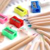 25-100pcs Mini Colorful Pencil Sharpener, Curved Anti-slip Design Plastic Square Pencil Sharpener School Reward Stationery XJM