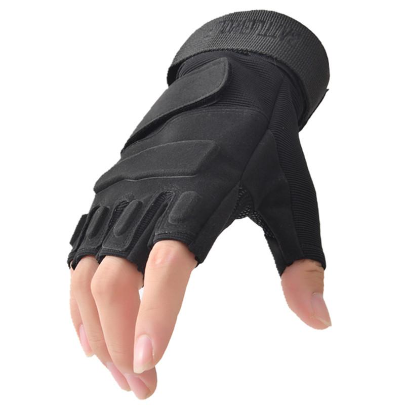 

New Fingerless Tactical Gloves Men Women Kids Cycling Half Finger Fitness Gloves Anti-slip Male Outdoor Sports Tactical Gloves S чорний
