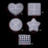 Heart Coaster Molds Round Silicone Coaster Molds Cup Mat Mold Pentagram Epoxy Casting Mold for Resin Coaster Home Decor