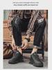 2024 Autumn Men's Low-Top Breathable Leather Work Boots - Thick-Soled, Non-Slip, Trendy Sports Running Shoes.