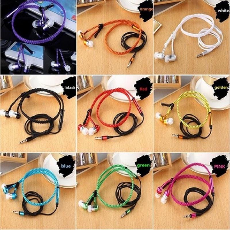 Metal Color Solid Zipper Headphones Line Control Smartphone Use Supplies Music
