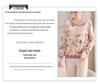 Elegant Floral Lapel Top for Middle-Aged Women - Long-Sleeved, Loose Knit, Pullover T-Shirt