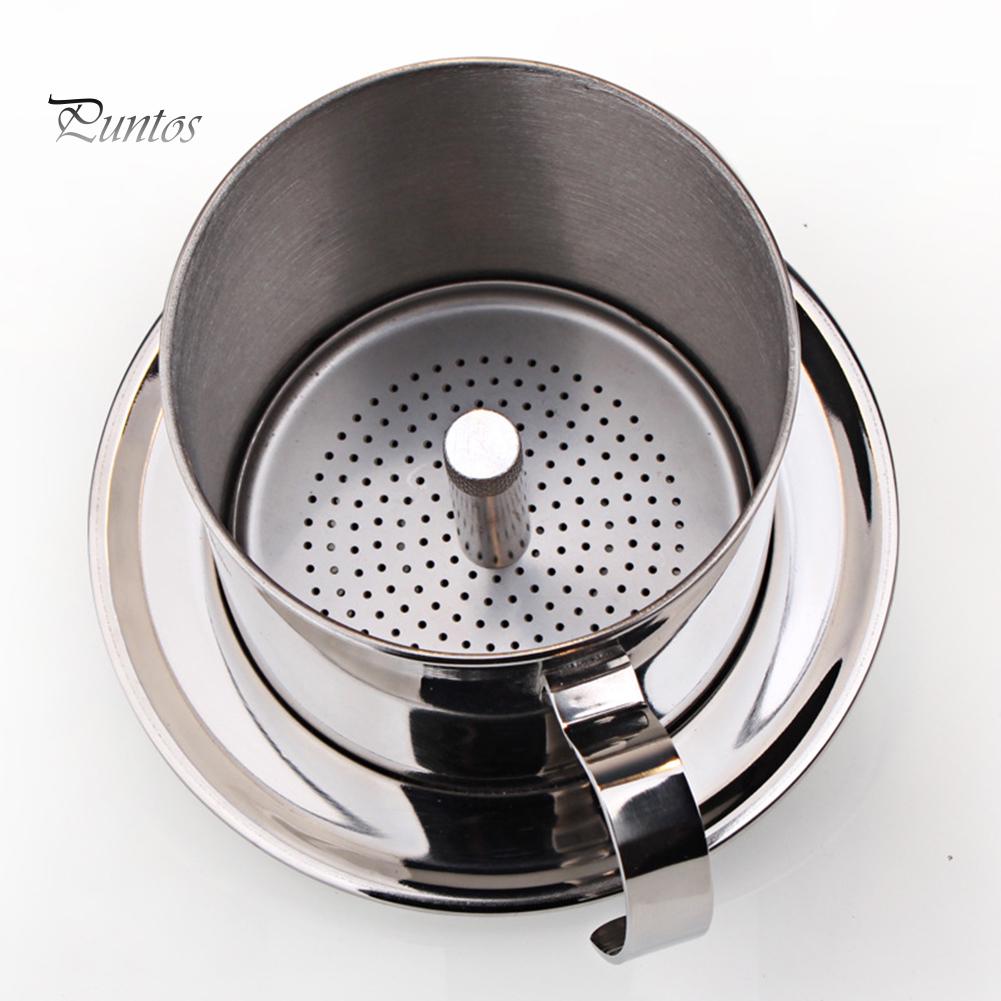 Cana Filtru Cafea Vietnameză din Oțel Inoxidabil, Preparator prin Picurare, Infuzor, Vas cu Mâner