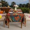 Durable Waterproof Color Printed Tablecloth Anti-fouling with Tassel Table Linen Scratch Resistant Table Cover Restaurant