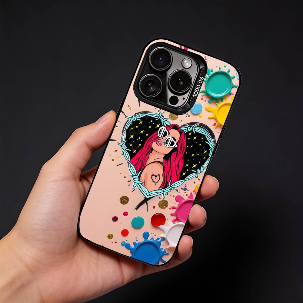 K-Karol G Amargura Phone Case For iPhone17, 16,15,14,13,12 Pro Max Black Candy Matte Shockproof Cover iPhone15plus